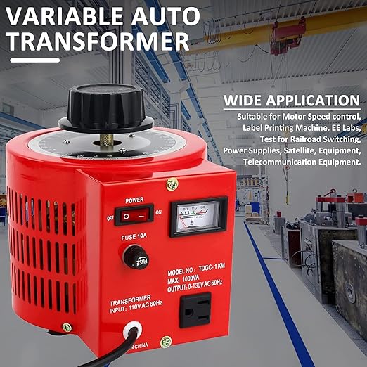 YaeCCC Voltage Transformer 10 Amp Auto AC Variable Voltage Converter,1000VA,0~130 Volt Output (1000W Max)