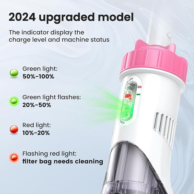 Enhulk Pool Vacuum for Above Ground Pool with a Telescopic Pole, Running time up to 1H, Handheld Rechargeable Pool Cleaner with Powerful Suction up to 18.5 GPM, Ideal for Leaves & Debris, PC10 Pro
