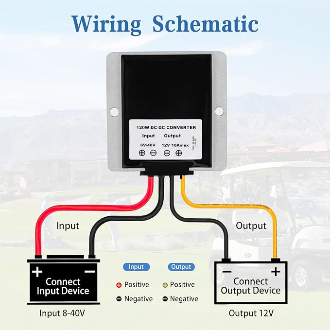 ELFCULB 8V–40V to 12V DC Buck Boost Converter, Voltage Regulator for 12V Devices, 3A 36W / 10A 120W, for Truck, Golf Cart, Solar
