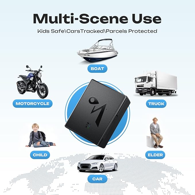 CXK GPS Tracker for Vehicles, Up to 6-Month Battery 4G LTE Tracker for Car with Strong Magnetic 90-Day Location History, Global Coverage Real-Time Tracker Device for Vehicles Subscription Needed