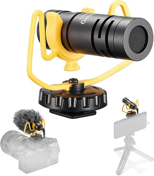 ZENIKO VM01 Professional Video Microphone, Lightweight Directional Shotgun Microphone for Camera, Smartphone, with Shock Mount Deadcat Windscreen