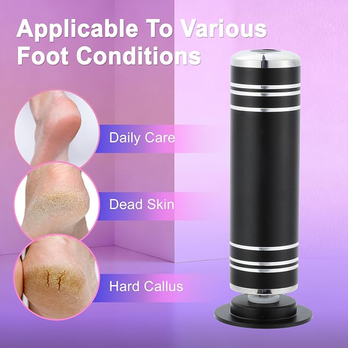 VOCOSTE 1200RPM Electric Callus Remover for Feet, 2 Replaceable Grinding Discs, 60 Sandpaper Discs, 1 Moisturizing Heel Socks, Professional Pedicure Kit for Dead Skin & Hard Cracked Heels