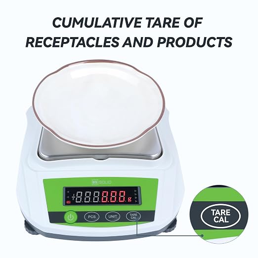 U.S. Solid Precision Balance, 3000g/6.6lb x 0.01g Analytical Digital Lab Scale, 6.2" x 5" Rectangular Pan, Piece Counting, g/ct/oz/lb, 100-240V AC & 4xDC 1.5V Battery, Kitchen, Jewelry, Scientific Use