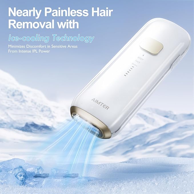 Laser Hair Removal, IPL Hair Removal for Women and Men with 5 °C Sapphire Ice-Cooling Function, 3-in-1 Hair Removal Device for Armpits Back Legs Arms Face Bikini Line, Unlimited Flashes,Painless
