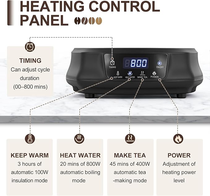 YUCHENGTECH Electric Siphon Syphon Coffee Maker 350ml Electric Siphon Coffee Brewer with Temperature Adjustment for Home Office Use 110V