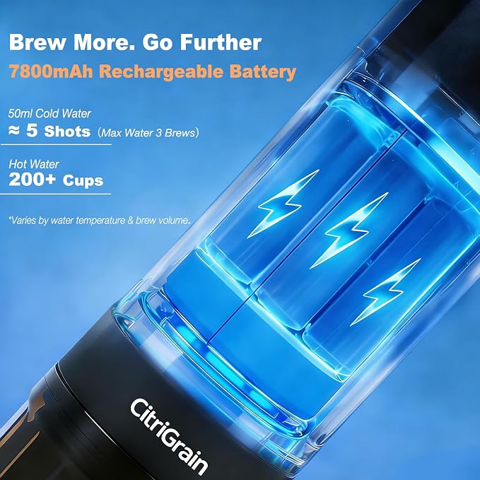 Portable Espresso Machine, Self-Heating Travel Coffee Maker with Fast Charging USB-C & Carrying Bag & Stand, for Ground Coffee & NS Capsules, for Camping, Hiking, RV, Office