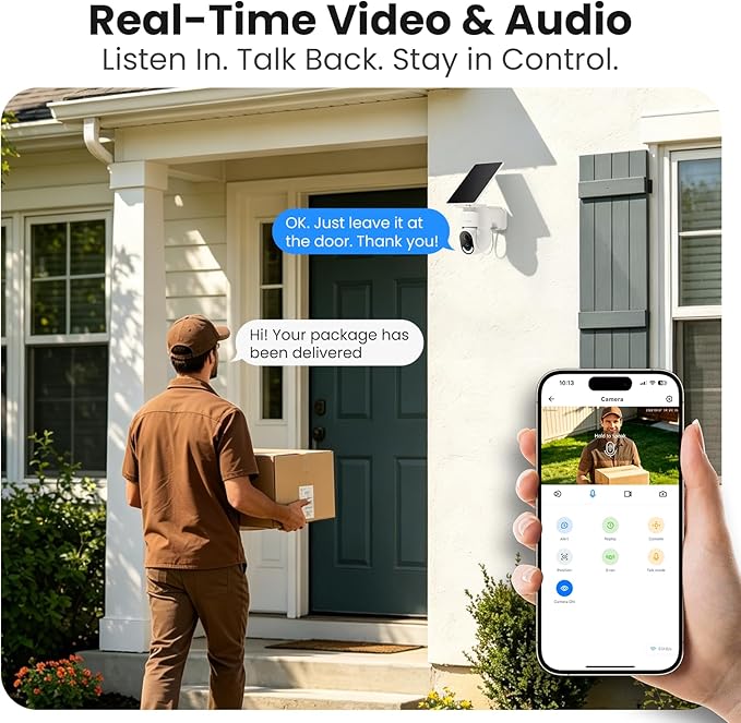 GALAYOU Security Cameras Wireless Outdoor - 2K Outside Battery Home Security Cameras for Front/Backyard, Fence with Spotlight/Siren, AI Human Detection, PIR Sensor, TF Card & Cloud Storage, R6 4 Pack