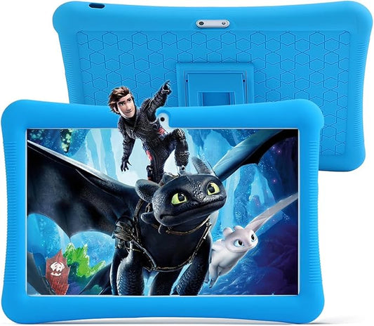 Kids Tablet, 10 inch Android for Kids, 4GB RAM 64GB ROM, 1280x800 IPS HD Touchscreen, Tablet with Parental Control, Kid Software Pre-Installed, WiFi, Bluetooth,(Blue)...…