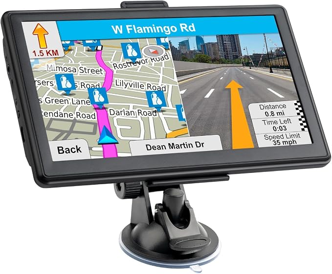 GPS Navigator for Car - 7" Car GPS Navigation System with 2026 Maps Lifetime Free Updates, Voice Guidance & Speedcam/Red Light Alerts, Custom Truck Routing for 7 Vehicles Commercial Drivers