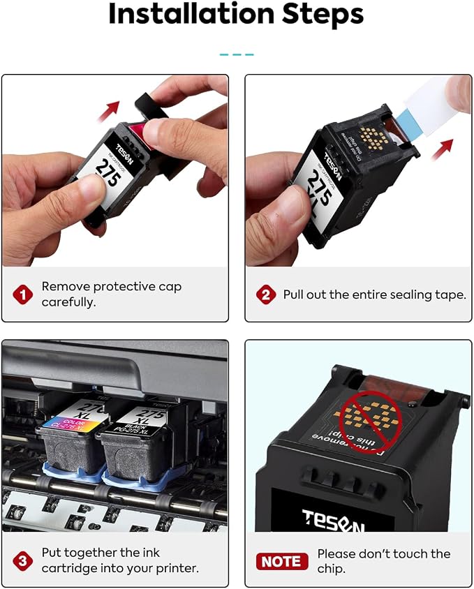 PG-275XL CL-276XL Replacement for Canon Ink 275 and 276 PG275 CL276 275XL 276XL Ink Cartridge Combo Pack for PIXMA TR4720 TS3522 TS3500 TR4700 TR4722 TS3720 printer Ink Cartridge (Black Color,2-Pack)