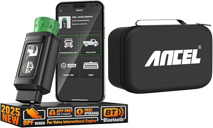 ANCEL HD120 Heavy Duty Truck Scanner with ANCEL Waterproof Storage Case Bag, Full-System Diagnostics, Supports HD-OBD & Basic OBD2, Free Lifetime Updates