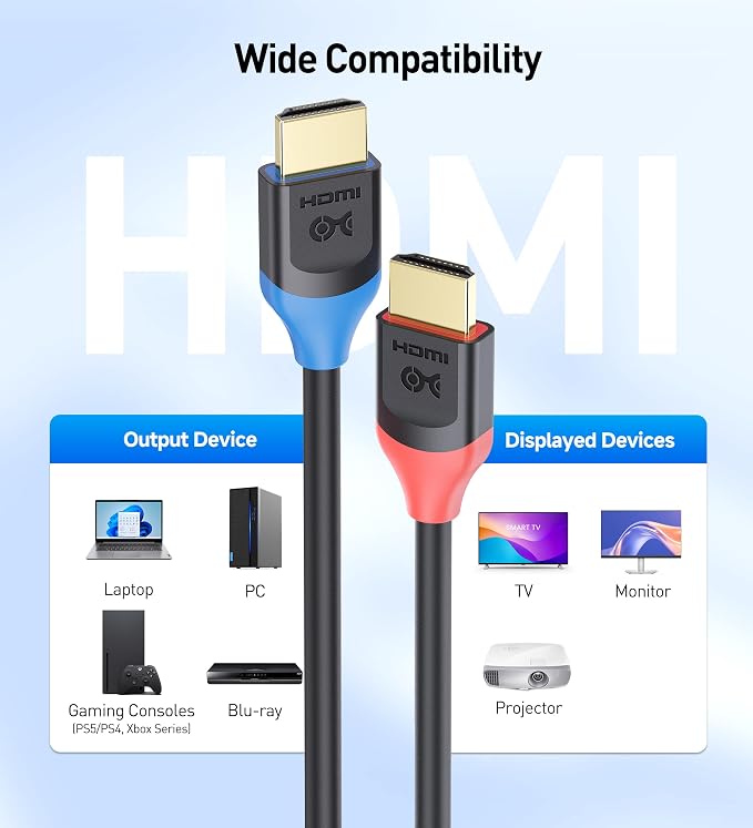 Cable Matters [Ultra High Speed HDMI Certified] 2-Pack 48Gbps 8K HDMI Cable 6.6 ft / 2m with 8K@60Hz, 4K@240Hz and HDR Support for PS5, Xbox Series X/S, RTX3080/3090, RX 6800/6900, Apple TV, and More