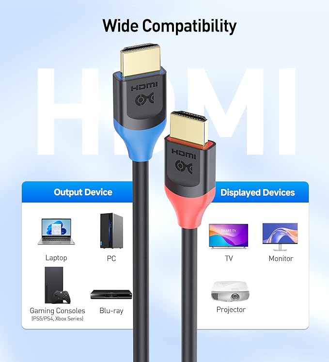 Cable Matters [Ultra High Speed HDMI Certified] 2-Pack 48Gbps 8K HDMI Cable 3.3 ft / 1m with 8K@60Hz, 4K@240Hz and HDR Support for PS5, Xbox Series X/S, RTX3080/3090, RX 6800/6900, Apple TV, and More