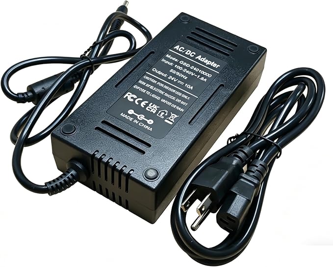 24V 10A AC to DC Adapter for LED Strip Light Driver CCTV Cameras 3D Printer Security System LCD Monitor,24 Volts 10 Amps Power Transformer 5.5x2.5mm&5.5x2.1mm Massage Chair AC to DC Converter