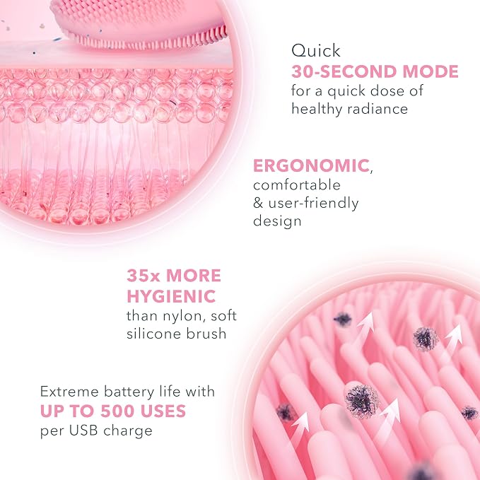 FOREO LUNA 4 mini Face Cleansing Brush & Face Massager - Premium Face Care - Enhances Absorption of Facial Skin Care Products - Simple Skin Care Tools - For All Skin Types- Pearl Pink