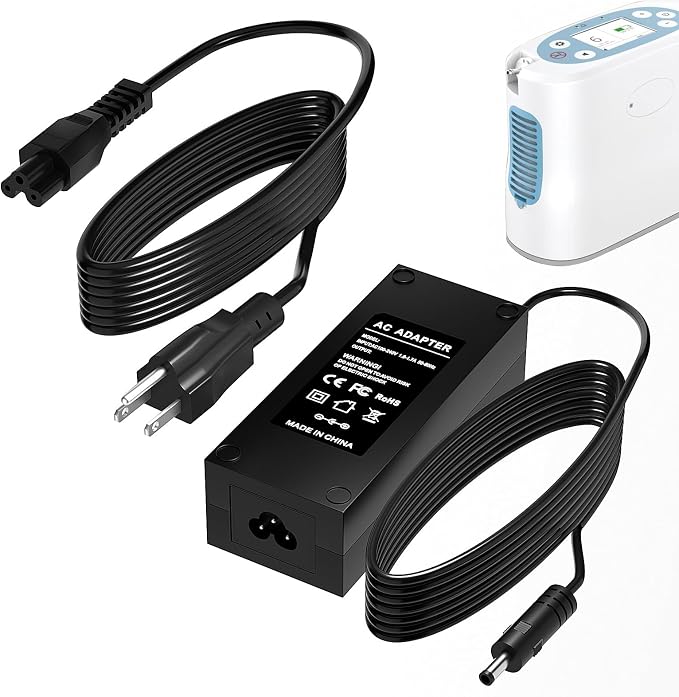 19V Charger for Lifestyle Rhythm Healthcare Portable Oxygen Concentrator Compatible with P2/P2-E6/P2-E7 Power Adapter Cord