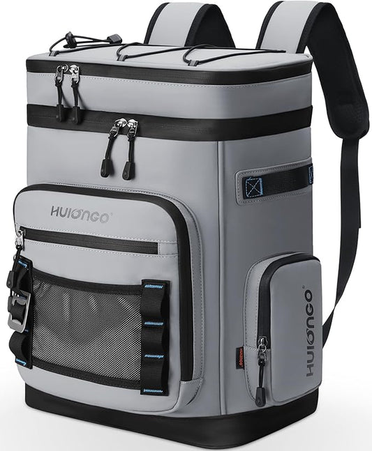 Hulongo Large Waterproof Insulated Cooler Backpack for Men & Women, Leak Proof Cooler Backpack for Camping, Beach, Fishing, Picnic, Travel, Outdoor, 30L, 48Cans
