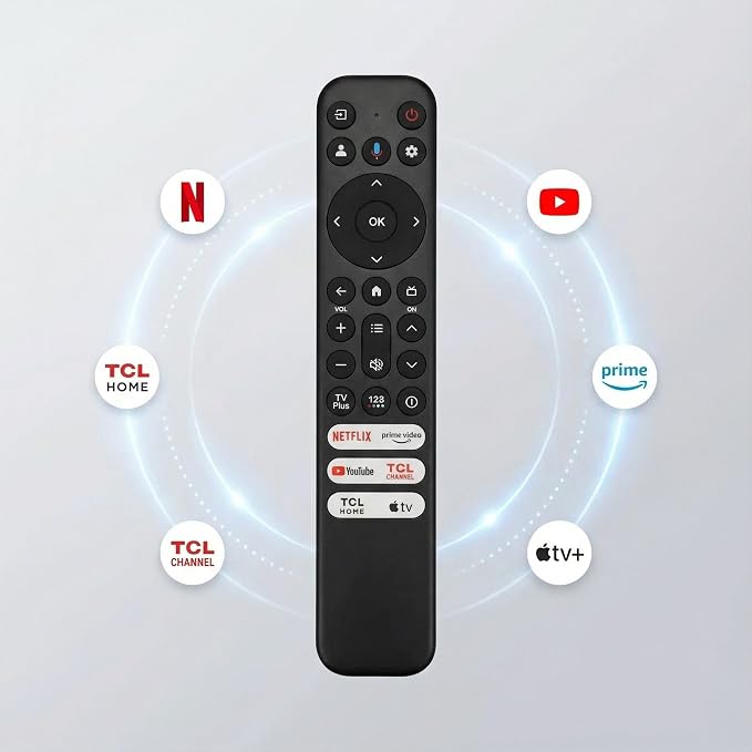 TCL Google TV Voice Remote Replacement - RC813 Bluetooth Controller with 6 Shortcut Keys Compatible with TCL Q6/Q7/QM8/S3/S4 Series（Not Applicable to Roku TV）