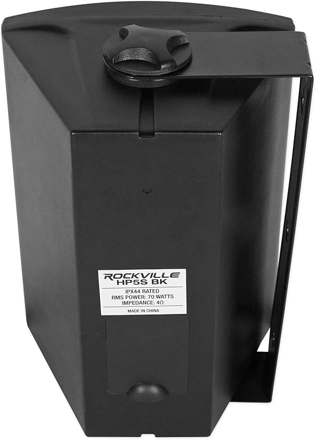 Rockville Pair HP5S BK 5.25" Outdoor/Indoor Wall Mount Speakers, 140W RMS/420W Peak, IPX44 Weatherproof, Swivel Brackets, for Patio, Home, or Commercial Use