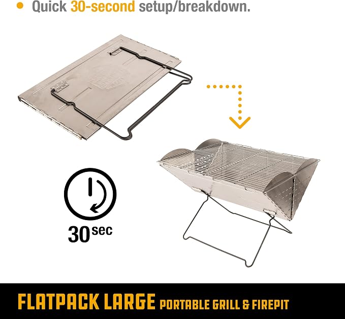 UCO Flatpack Stainless Steel Portable Grill and Portable Fire Pit