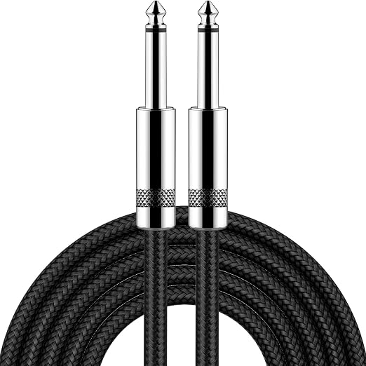 New Bee Guitar Cable 10 ft Electric Instrument Cable Bass AMP Cord 1/4 Straight to Straight for Electric Guitar, Bass Guitar, Electric Mandolin, Pro Audio, Black