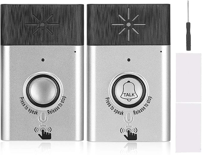 Tosuny Wireless Voice 2Way Intercom Doorbell with Builtin Speaker, Home Security Access Control System with 6 Months Long Standby time, Door Chime
