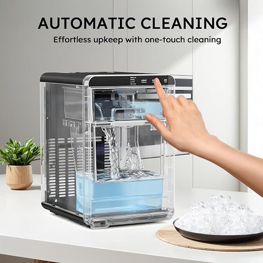 Mojgar Nugget Ice Maker Machine, 44Lbs/24H Ice Machine & Countertop Ice Maker with Ice Scoop & Basket, Ready in 5 Mins | Self-Cleaning | Low Noise | Pellet Ice Machine for Home, Kitchen, Office