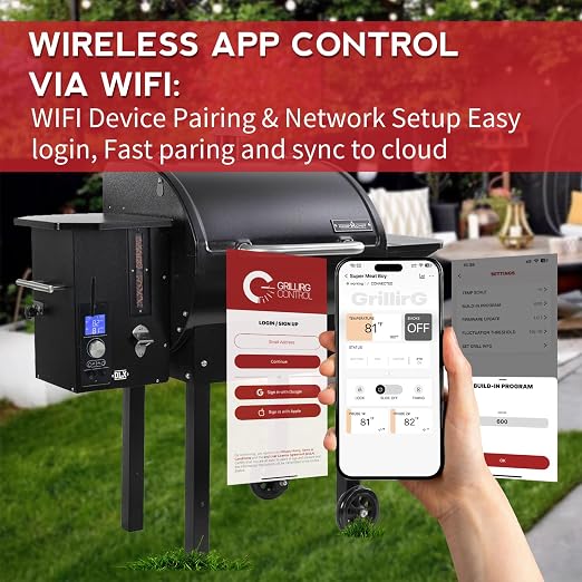 PID WiFi Gen 2 Pellet Grill Controller Replacement Board for Camp Chef (PG24-82) Models of Pursuit 20, SG24, XT24, SGG/SG 30, SGX36, DLX24/36 – App-Enabled Smoker Thermostat Control Panel