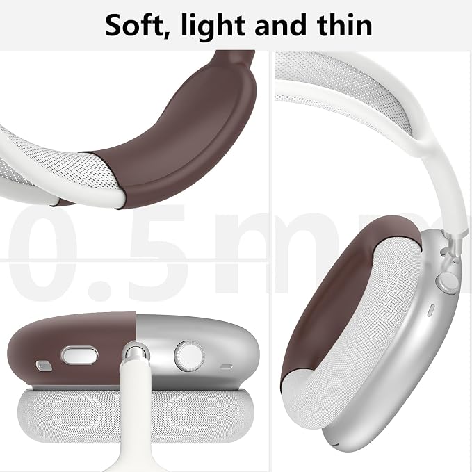 Silicone Case Cover for AirPods Max Headphones, Ear Pad Case Cover/Ear Cups Cover/Headband Cover for AirPods Max 2/1 (2026/2024/2020)(USB-C/Lightning), Accessories for Apple AirPods Max 2, Burgundy