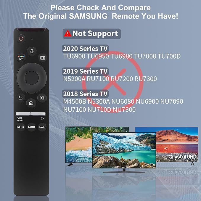 for Samsung-Smart-TV-Remote, Only Replacement for Samsung Smart TVs with Voice Control