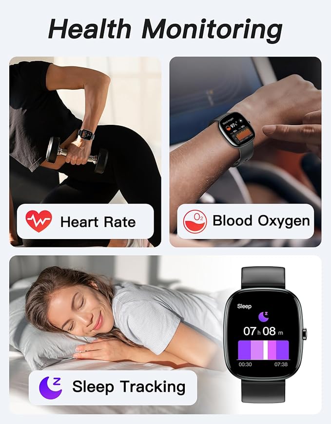 Fitness Trackers, No Bluetooth No APP/Phone Needed, 1.8" Fitness Watch for Men Women with Pedometer Heart Rate/Blood Oxygen/Sleep Monitor 100 Sports, Steps Counter Walking Running Waterproof