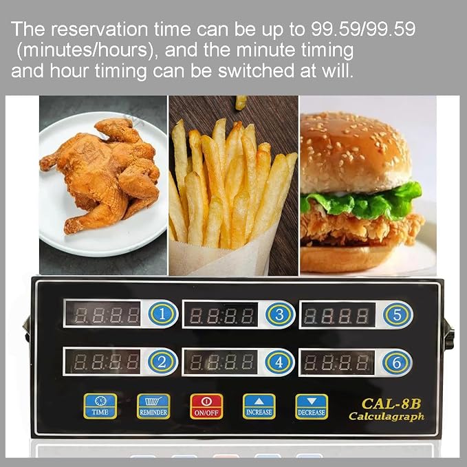 Kitchen Timer Commercial Restaurant Timer 6 Channel LED Digital Timers Loud Ring Alarm Cooking Reminder