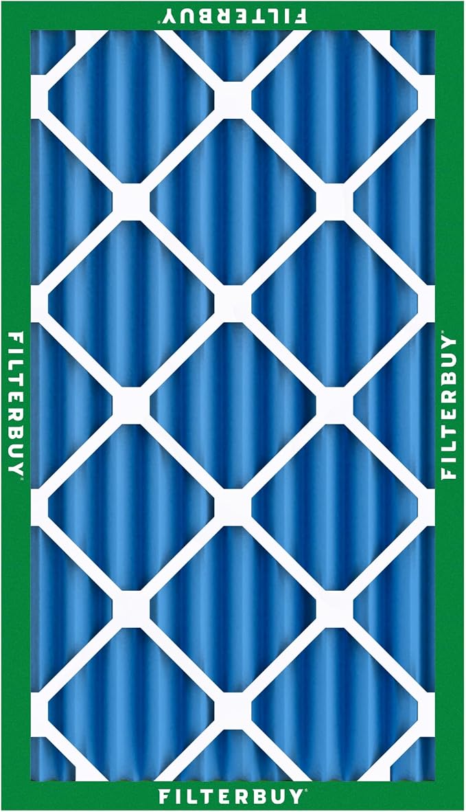 Filterbuy 8x20x4 Air Filter MERV 13 Optimal Smoke & Allergy Defense (2-Pack), Electrostatic Pleated HVAC AC Furnace Filters Replacement, Made in USA (Actual Size: 8.00 x 20.00 x 3.63)