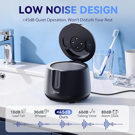 Ultrasonic Retainer Cleaner Machine 48kHz, Dental Cleaning Pod, Ultrasonic Retainer Cleaner for Dentures, Aligners, Mouth Guards, Toothbrush Heads and Jewelry with 200ML Capacity, LAB Supply | Gentle cleaning action works well on mouth guards, toothbru...