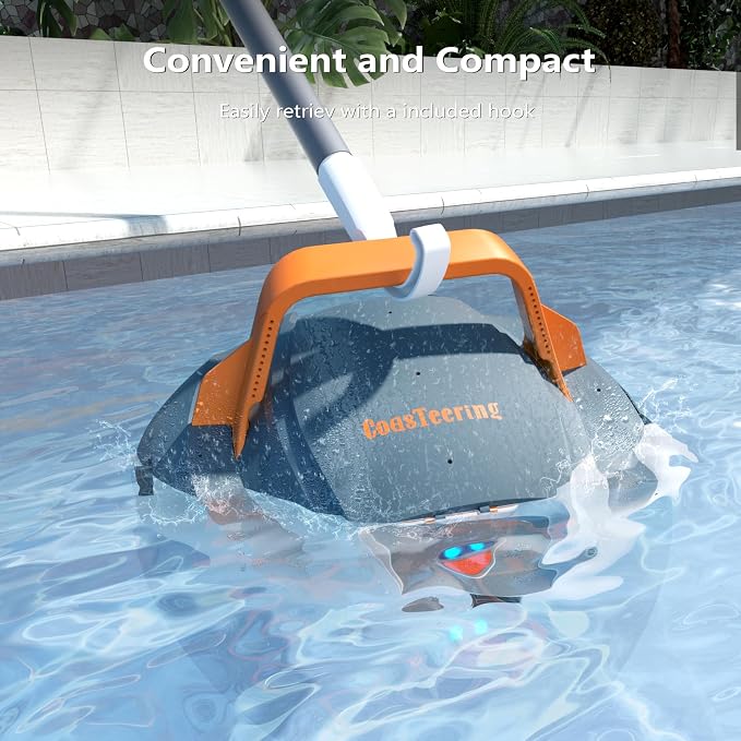 Planet Cordless Robotic Pool Vacuum with 100-120 Minutes Runtime, Powerful Suction, Auto-Parking, Robotic Pool Cleaner for for Above Ground Pool and Flat Pools