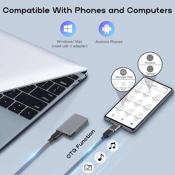 128GB(1520Hour) Magnetic Digital Voice Recorder - Voice Activated Recorder with AI-Intelligent Triple Noise Reduction - Audio Recorder Device for Lectures Meetings Interviews