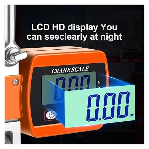 500Kg Portable Digital Crane Scale with LCD Backlight and Changeable Units - Heavy - Duty Design