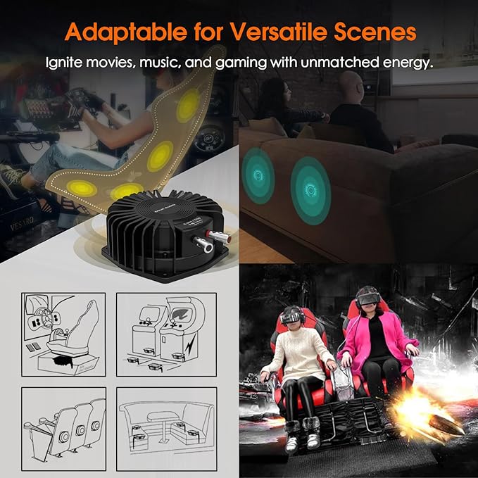Douk Audio BS-1 Bass Shaker: 50W High Power Tactile Transducer - Subwoofer Lows for Home Theater, Car Audio & Gaming Chair Vibration Immersion (1 PC)