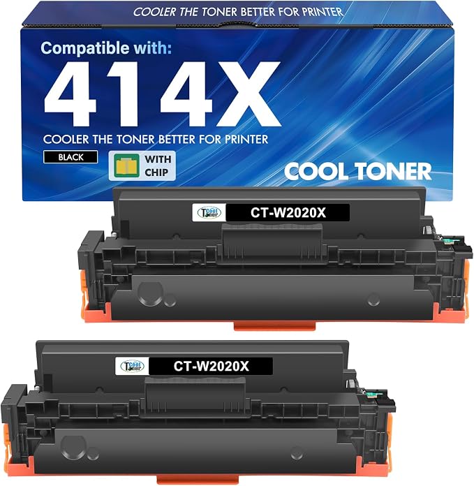 414A Black Toner Cartridge High Yield M479fdw M454dw Compatible for HP 414A 414X W2020A W2020X for HP Color LaserJet Pro MFP M479fdw M454dw M479fdn M479dw M454dn M479 M454 M480f Printer Ink 2 Pack