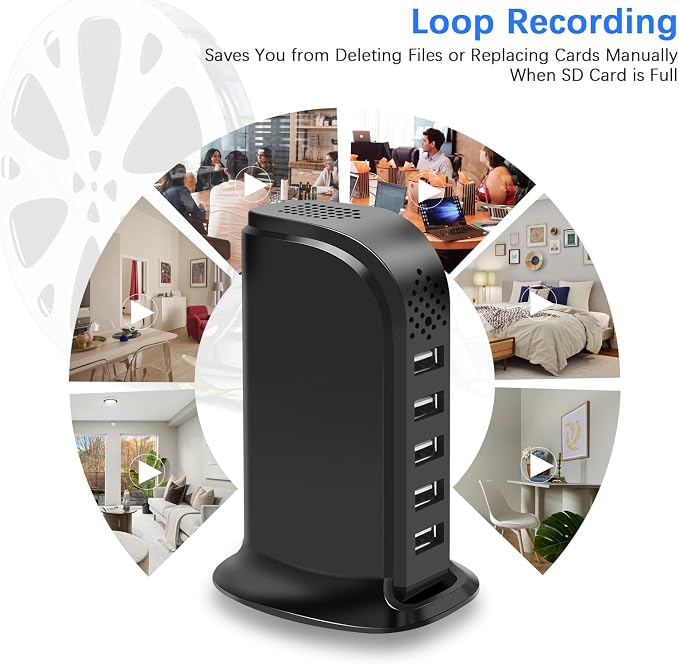 WiFi Hidden Spy Security Camera USB Charger, FHD 1080P Wireless Secret Camera Nanny Cam for Home Office Bedroom and Room Security with Real Time Motion Detection