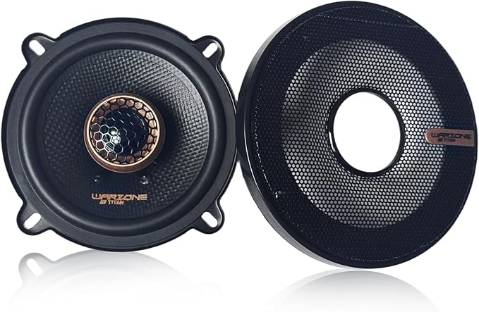 Warzone 2X WZ52PTi 5-Inch Super Coaxial Speaker Pair, 4 Ohm, 380W Max, 100W RMS, 90dB Sensitivity, Ferrite Woofer & PEI Dome Tweeter for Pro Car Audio
