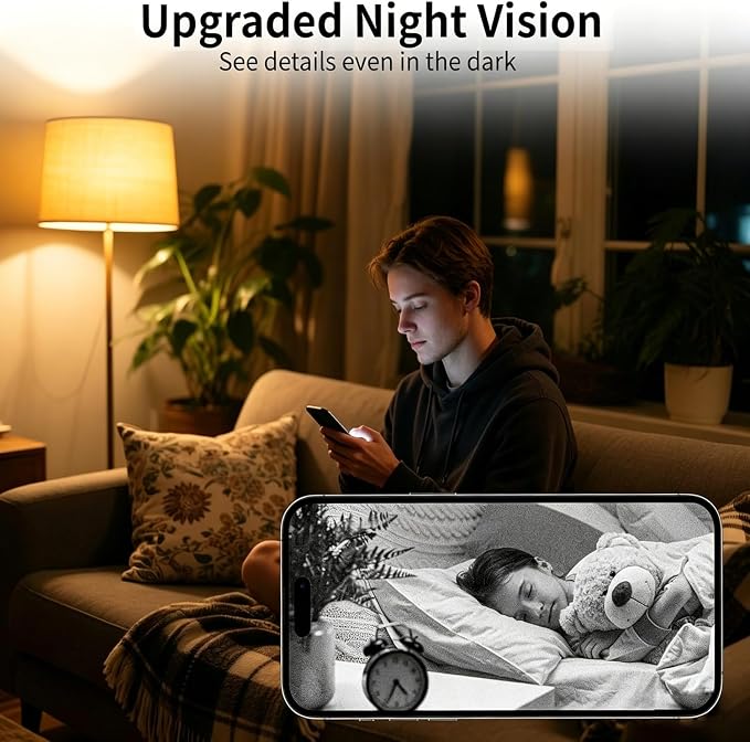 Small Cameras Hidden Camera Wireless Outdoor WiFi Camera Mini Cam Small Wireless Home Security Camears Nanny Cam Wireles Cameras Night Vision, Motion Detection WP