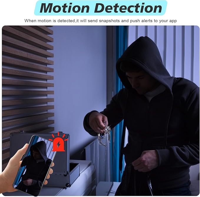 Digital Clock Style Indoor WiFi Camera 1080P HD - Night Vision, Visible Desk Placement for Baby Pet Elderly Monitoring