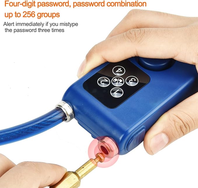Sonew Smart Keyless Alarm Lock with 110db Alarm IP44 Anti-Theft Chain Lock for Motorcycle/Gate/Gates/Blue