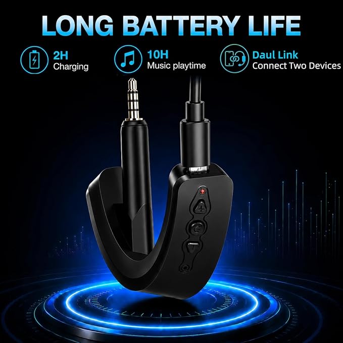 aptX Wireless Bluetooth 5.0 Adapter for Bose QuietComfort QC 15 with Mic/Volume Control, Black