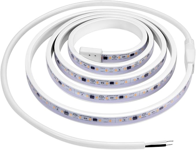 Maxxima 72 in. Hardwired LED Under Cabinet Strip Light, 2760 Lumens, 3000K Warm White, Kitchen and Living Room 120V White Cove Lighting, No Power Supply Needed