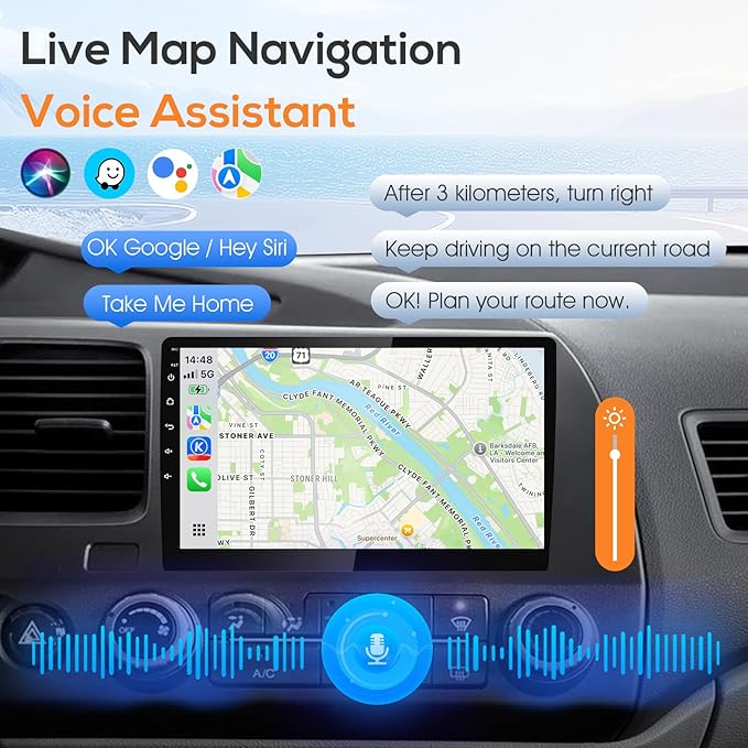 Haudio 10.1" Double Din Car Stereo, Touchscreen Car Radio with Wireless Apple CarPlay & Android Auto, Bluetooth 4.1, HD Backup Camera, Mirror Link, GPS Navigation, WiFi, Voice Control, 2+64GB, FM/AM