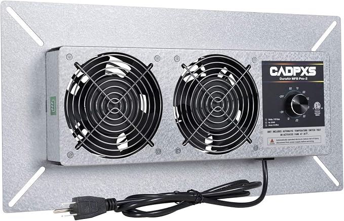 CADPXS Crawlspace Ventilation Fan, Crawlspace Fan Vent with Humidistat, Dehumidistat & Freeze Protection Thermostat, for Crawl Spaces/Basement/Garage/Attic/Hydroponics Grow Tents (220 CFM Air Out)