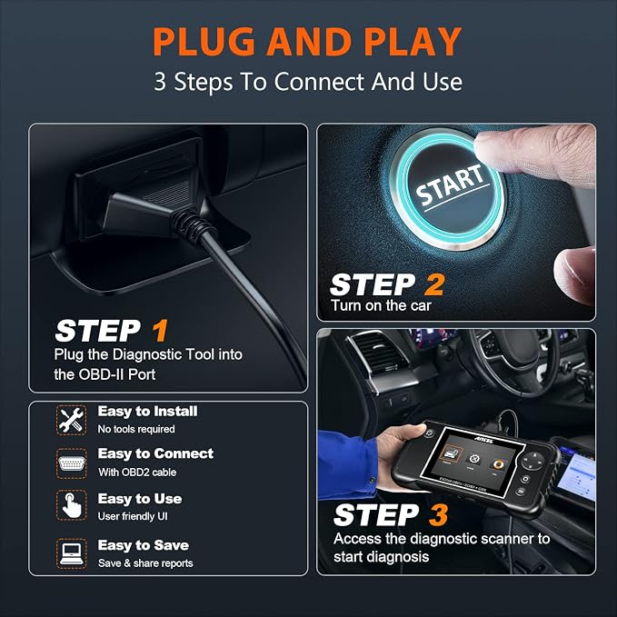 ANCEL OBDII Scanner AD310 Classic Car Engine Fault Code Reader with FX2000 ABS SRS Transmission OBD2 Scanner Diagnostic Tool for All Vehicles