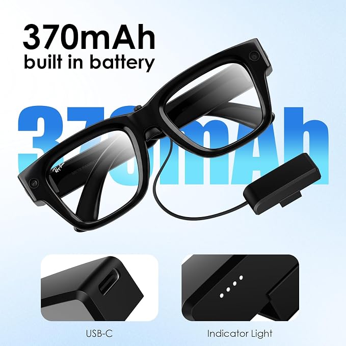 Battery Pack Charger for RayBan Meta Display, Portable Charger for Meta Glasses Accessories, Wearable Mini Power Bank for Meta